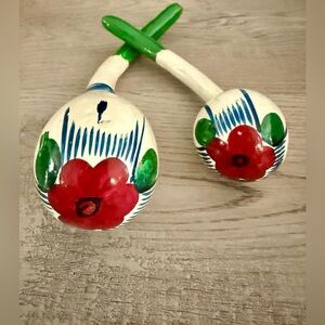 Floral Hand-Painted Maracas - made in Cuba